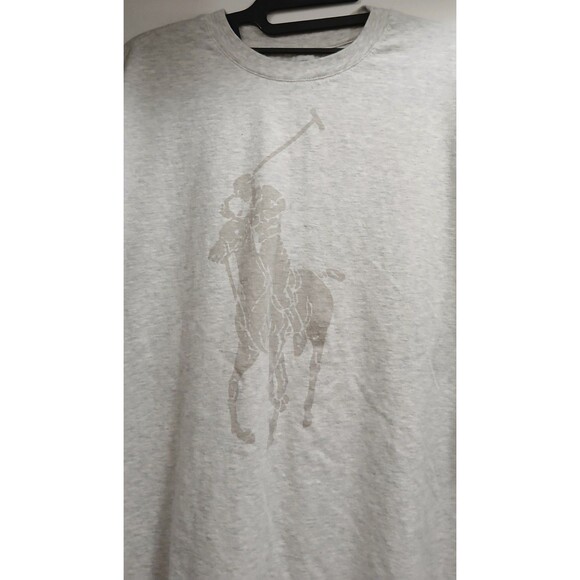 Polo Ralph Lauren Big Pony T-Shirt Men's Large Cotton Gray Preppy EUC - Picture 3 of 4